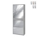 Meuble à chaussures 4 portes avec miroir et tiroir pour 20 paires de chaussures Belty Promotion