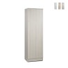 Armoire colonne de rangement multifonction avec porte et 2 étagères Gander Promotion