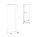 Armoire colonne de rangement multifonction avec porte et 2 étagères Gander 