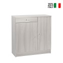 Armoire polyvalente salon bureau 2 portes 4 niches tiroir Kyn Remises