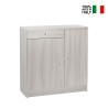 Armoire polyvalente salon bureau 2 portes 4 niches tiroir Kyn Remises