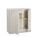 Armoire polyvalente salon bureau 2 portes 4 niches tiroir Kyn Dimensions