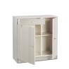 Armoire polyvalente salon bureau 2 portes 4 niches tiroir Kyn Dimensions
