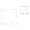 Armoire polyvalente salon bureau 2 portes 4 niches tiroir Kyn 