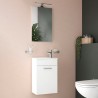 Meuble de salle de bain suspendu 40 cm compact lavabo avec porte miroir LED Mia Offre