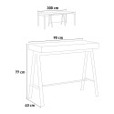 Table console extensible bois avec rallonges 90x40-300cm Banco Oak Réductions