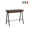 Table Console d'entrée extensible à rallonge bois couleur noyer 90x40-300cm Banco Noix Vente