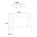 Table console extensible grise avec rallonges 90x40-300cm Banco Evolution Concrete Remises