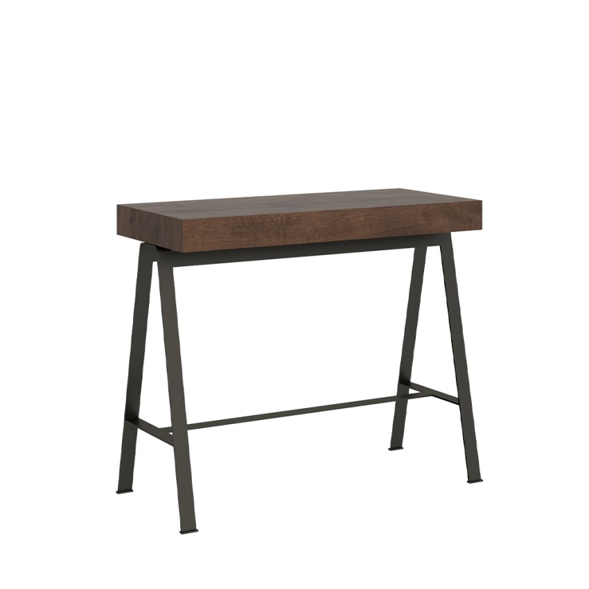 Diago Small Noix Table console extensible couleur noyer 90x40-196cm