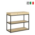 Table console en bois design extensible avec rallonges 90x40-290cm Camelia Nature Vente