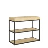Table console en bois design extensible avec rallonges 90x40-290cm Camelia Nature Offre