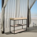 Table console en bois design extensible avec rallonges 90x40-290cm Camelia Nature Remises