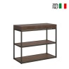 Table console extensible avec rallonges en bois couleur noyer 90x40-300cm Plano Premium Noix Vente