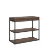 Table console extensible avec rallonges en bois couleur noyer 90x40-300cm Plano Premium Noix Offre