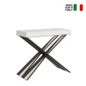 Table console extensible 90x40-196cm bois blanc Diago Small Vente