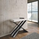 Table console extensible 90x40-196cm bois blanc Diago Small Remises