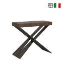 Table console d'entrée extensible couleur noyer 90x40-196cm Diago Small Noix Vente