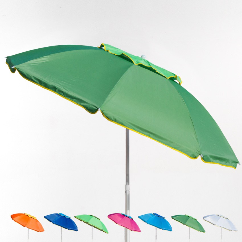 Parasol de plage en aluminium 180 cm coupe-vent et protection UV Corsica 