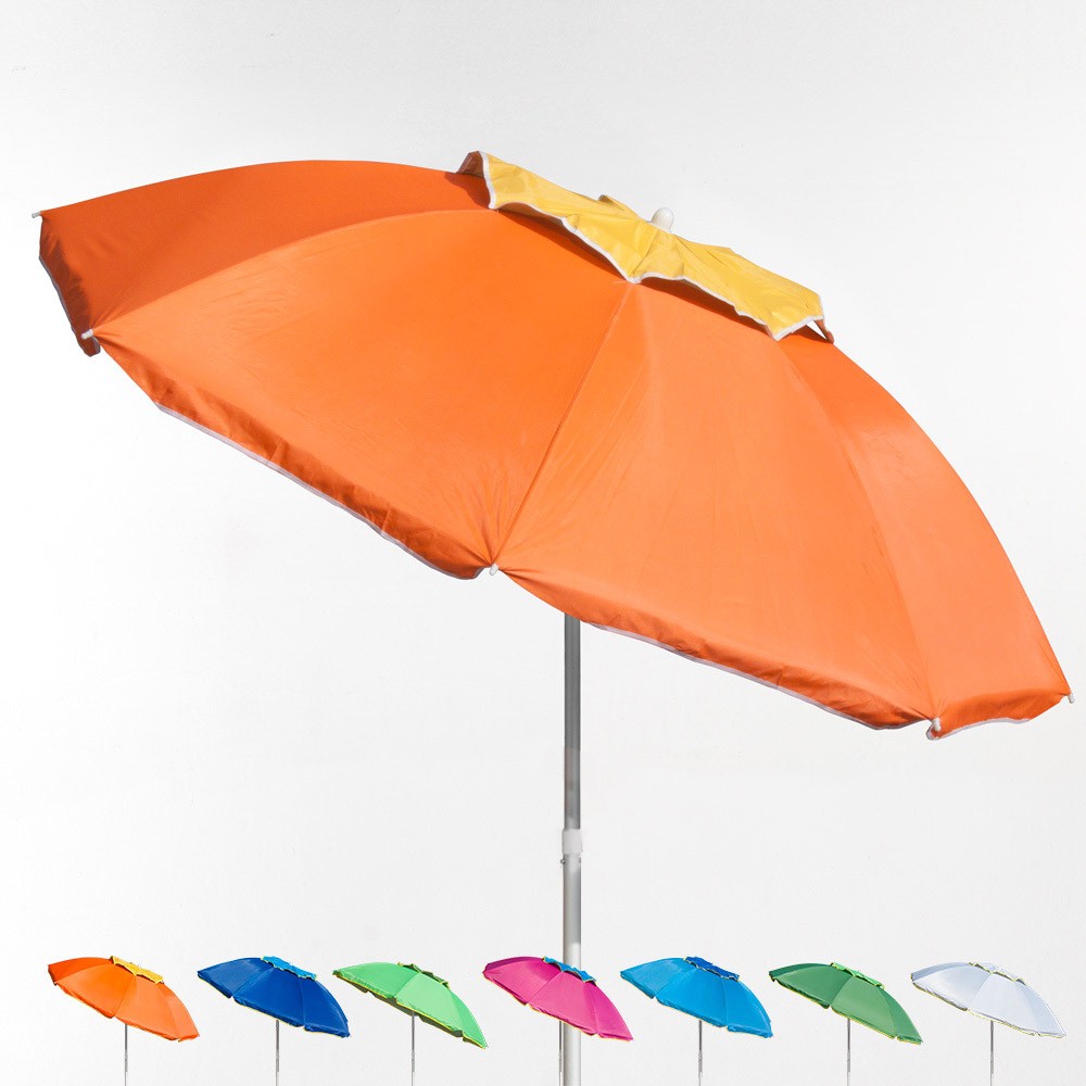 Parasol de plage en aluminium 180 cm coupe-vent et protection UV Corsica