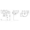 Lavabo suspendu 65 cm en céramique de salle de bain 1 et 3 trous Geberit Selnova Remises