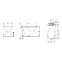 Cuvette WC en céramique à poser, évacuation horizontale, sanitaire Geberit Selnova Vente