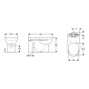 Cuvette WC en céramique à poser, évacuation horizontale, sanitaire Geberit Selnova Vente