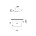 Lavabo salle de bain en céramique, lavabo suspendu 60 cm, sanitaires S20 VitrA Remises