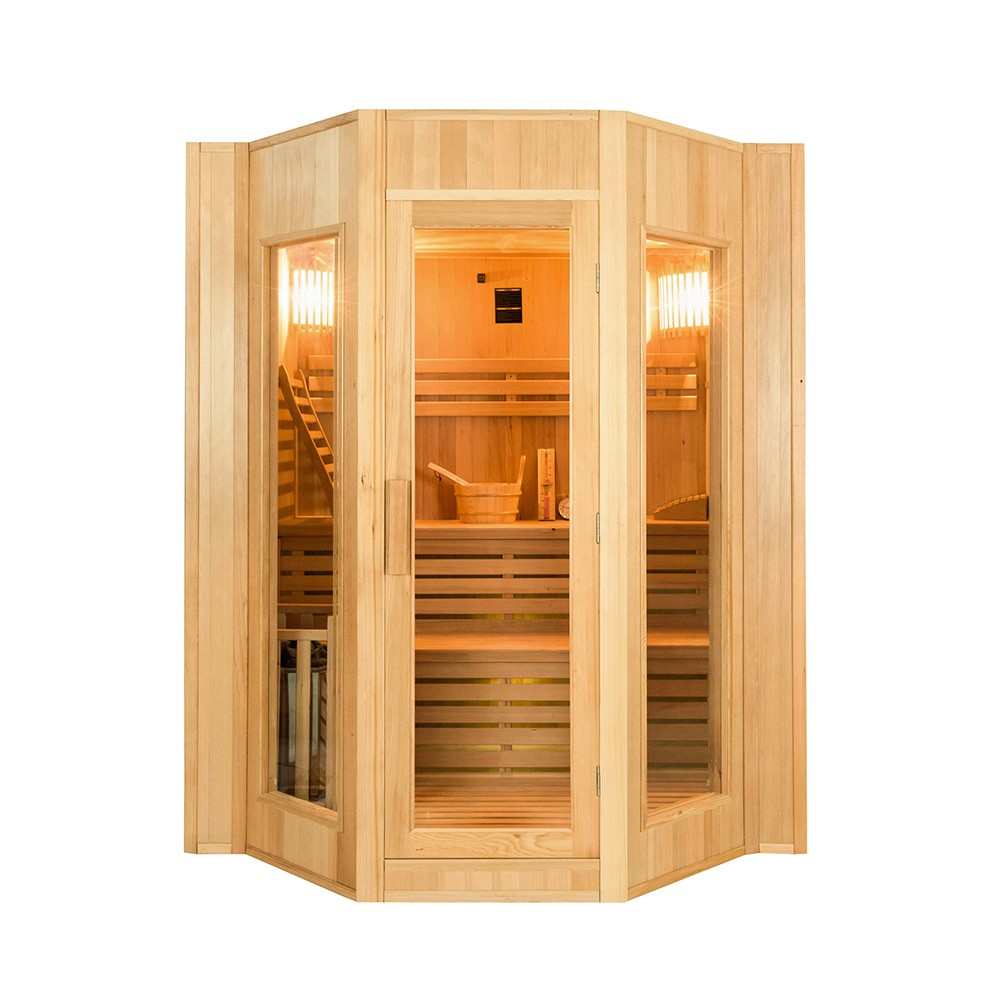 Sauna finlandais traditionnel 4 places de maison en bois poêle électrique Zen 4