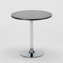 Table Ronde Noire 70x70cm Avec 2 Chaises Colorées Grand Soleil Set Intérieur Bar Café Ice Cosmopolitan 