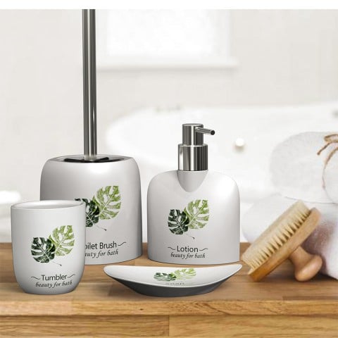 Ensemble d'accessoires de salle de bain distributeur de porte-savon porte-brosse à dents porte-brosse WC Palm Promotion