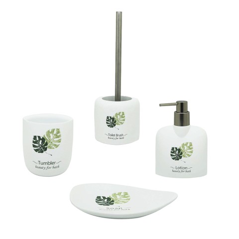 Ensemble d'accessoires de salle de bain distributeur de porte-savon porte-brosse à dents porte-brosse WC Palm