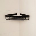 Panier étagère de douche d'angle en aluminium chromé noir Attractive Offre