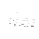 Lit simple avec rangement 100x200 sommier chambre Sunny S2 