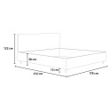 Lit double 160x200 avec rangement simili-cuir moderne Goya M1 