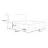 Lit double avec rangement 170x210 rembourré moderne Priya M4 