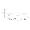 Lit double 170x200 avec rangement moderne rembourré Priya M3 