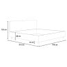 Lit king-size 180x200 avec rangement rembourré Priya K 