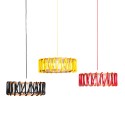 Plafonnier suspendu LED pour salon avec abat-jour corde tissu Macaron D45 