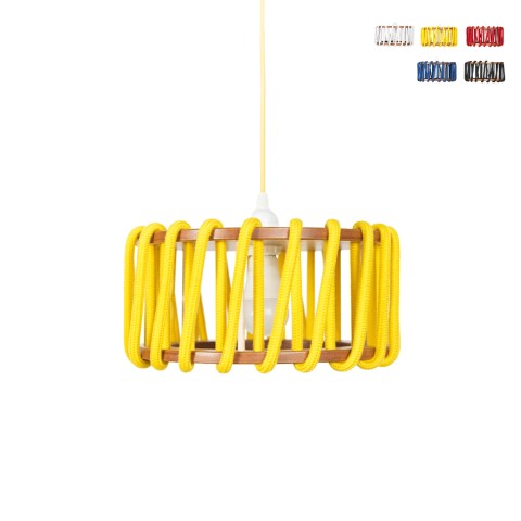 Plafonnier suspendu de salon LED avec abat-jour en corde Macaron D30 Promotion