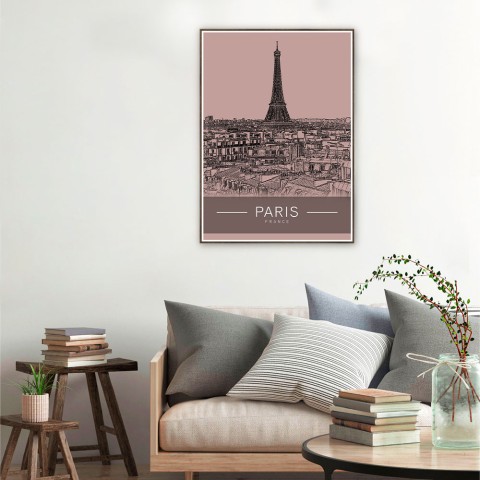 Tableau décoratif moderne photographique ville Paris cadre 50 × 70 cm Unika 0007