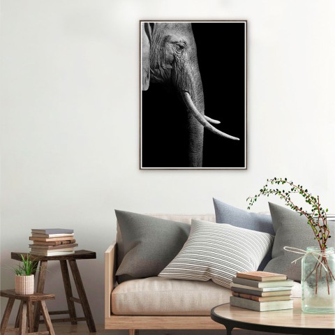 Tableau décoratif moderne photographique animaux éléphants cadre 50 × 70 cm Unika 0017