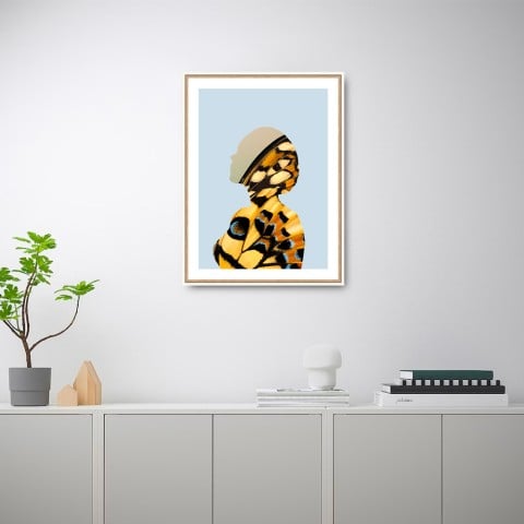 Tableau décoratif moderne photographique femme ailes papillon cadre 30 × 40 cm Unika 0043 Promotion