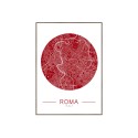 Tableau décoration moderne Carte de la ville de Rome imprimée avec cadre photo 50 × 70 cm Unika 0068 Vente