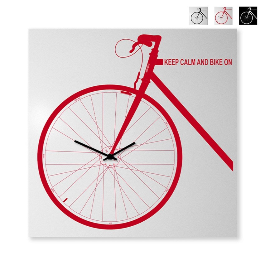 Horloge murale carrée 80x80cm design vélo Bike On Big Promotion Horloge murale carrée 80x80cm design vélo Bike On Big Promotion