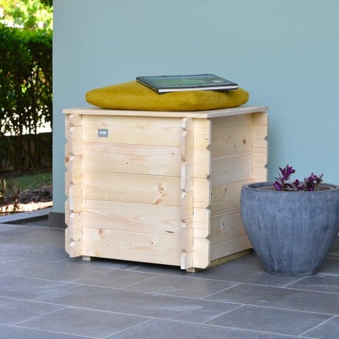 Coffre de coffre de jardin en bois avec conteneur externe 99 Lt Gaia