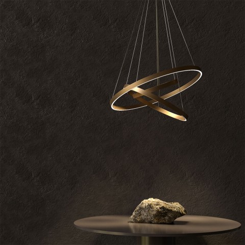 Plafonnier LED réglable style minimaliste 3 anneaux cercles Rim Maytoni Promotion