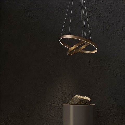 Lustre LED de plafond réglable de style minimal avec 2 anneaux Rim Maytoni