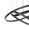 Suspension LED noire 3 anneaux réglables Rim Maytoni Vente