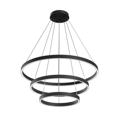Suspension LED noire 3 anneaux réglables Rim Maytoni Promotion