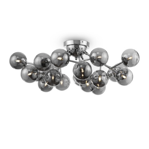Plafonnier métal chromé sphères en verre fumé Dallas Maytoni Promotion